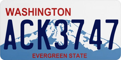 WA license plate ACK3747