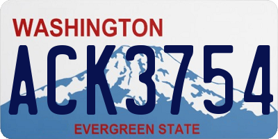 WA license plate ACK3754