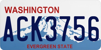 WA license plate ACK3756