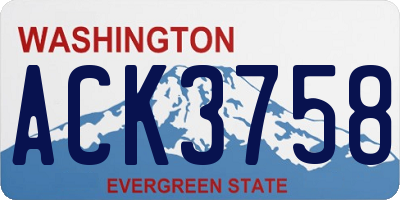WA license plate ACK3758