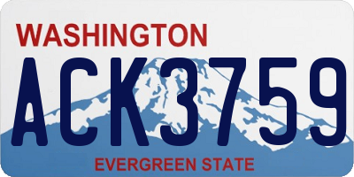 WA license plate ACK3759
