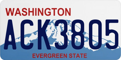 WA license plate ACK3805
