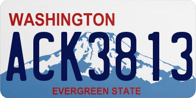 WA license plate ACK3813