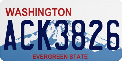 WA license plate ACK3826