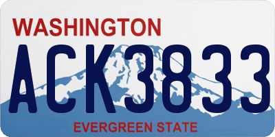 WA license plate ACK3833