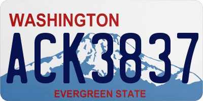 WA license plate ACK3837