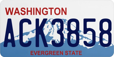 WA license plate ACK3858