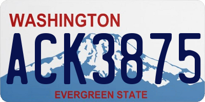 WA license plate ACK3875