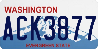 WA license plate ACK3877