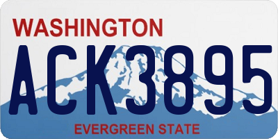 WA license plate ACK3895