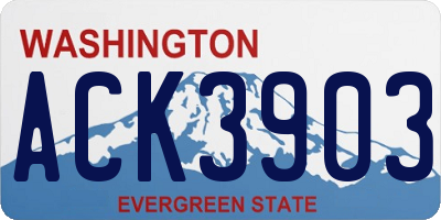 WA license plate ACK3903