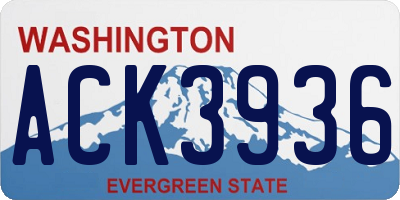 WA license plate ACK3936