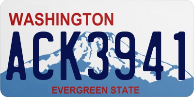 WA license plate ACK3941