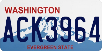 WA license plate ACK3964