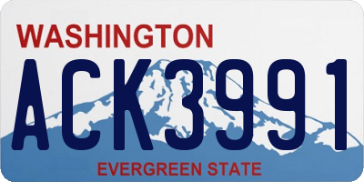 WA license plate ACK3991