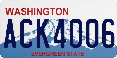 WA license plate ACK4006