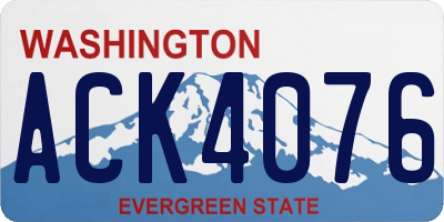 WA license plate ACK4076