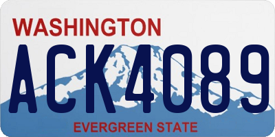 WA license plate ACK4089