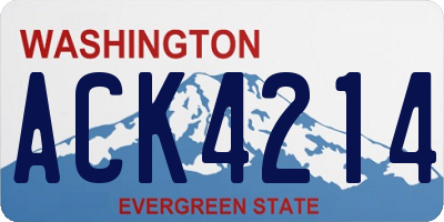 WA license plate ACK4214