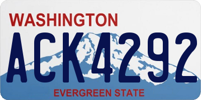 WA license plate ACK4292