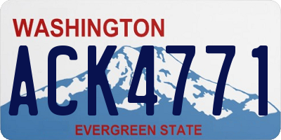 WA license plate ACK4771
