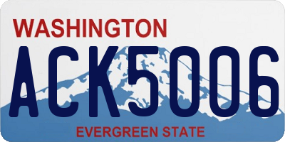WA license plate ACK5006