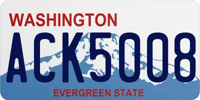WA license plate ACK5008