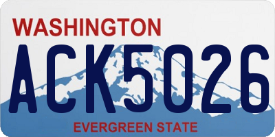WA license plate ACK5026