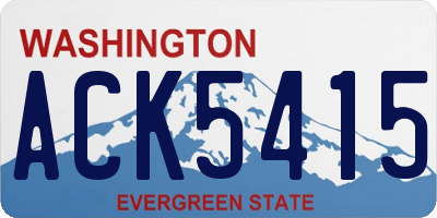 WA license plate ACK5415