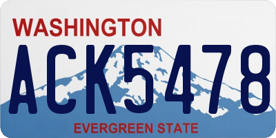 WA license plate ACK5478