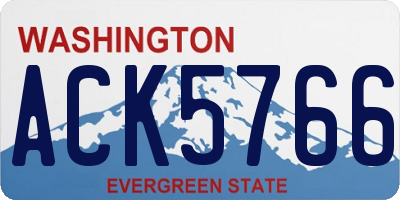 WA license plate ACK5766