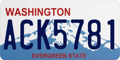 WA license plate ACK5781