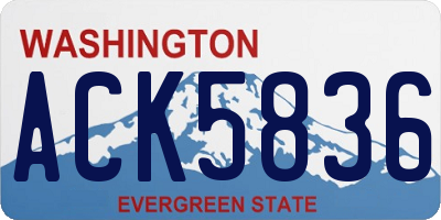 WA license plate ACK5836