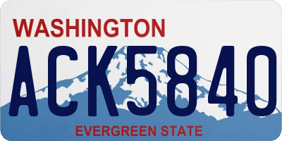 WA license plate ACK5840