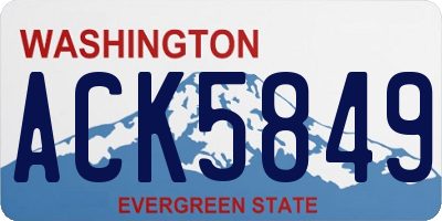 WA license plate ACK5849
