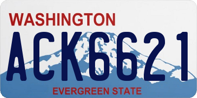 WA license plate ACK6621