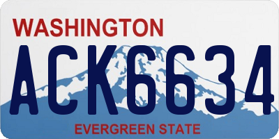 WA license plate ACK6634