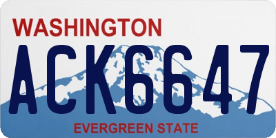 WA license plate ACK6647