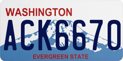 WA license plate ACK6670