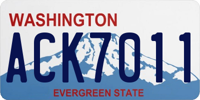 WA license plate ACK7011