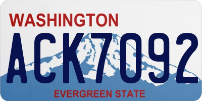 WA license plate ACK7092