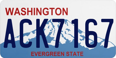 WA license plate ACK7167