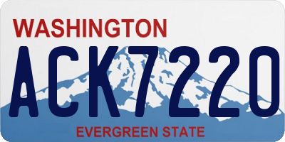 WA license plate ACK7220