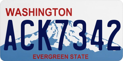 WA license plate ACK7342