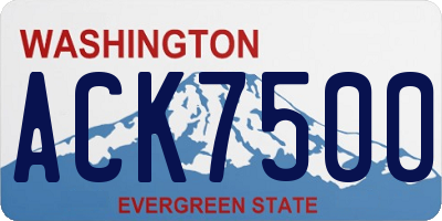 WA license plate ACK7500