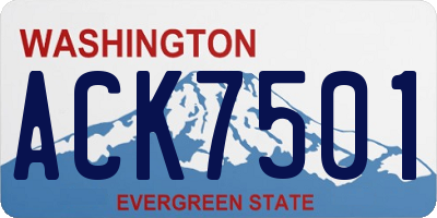 WA license plate ACK7501