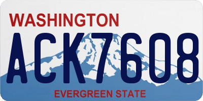 WA license plate ACK7608