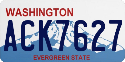 WA license plate ACK7627
