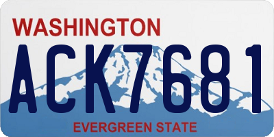 WA license plate ACK7681