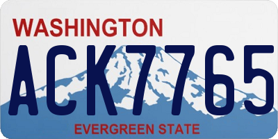 WA license plate ACK7765